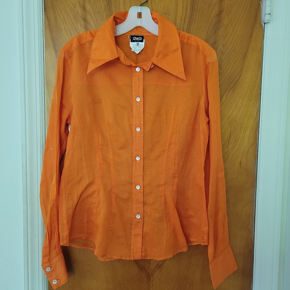 Fabulous Orange D&G Fitted Sheer Shirt